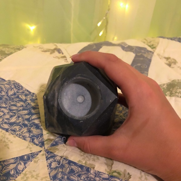 Geometric Black Marble Candle Holder - Picture 2 of 2